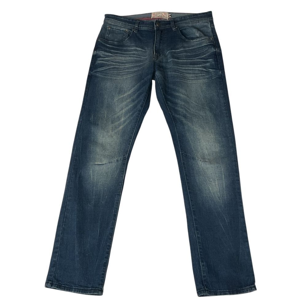 Thread & Cloth Men's Denim Straight Slim‎ Jeans Size 32x30 Dark Wash Distressed